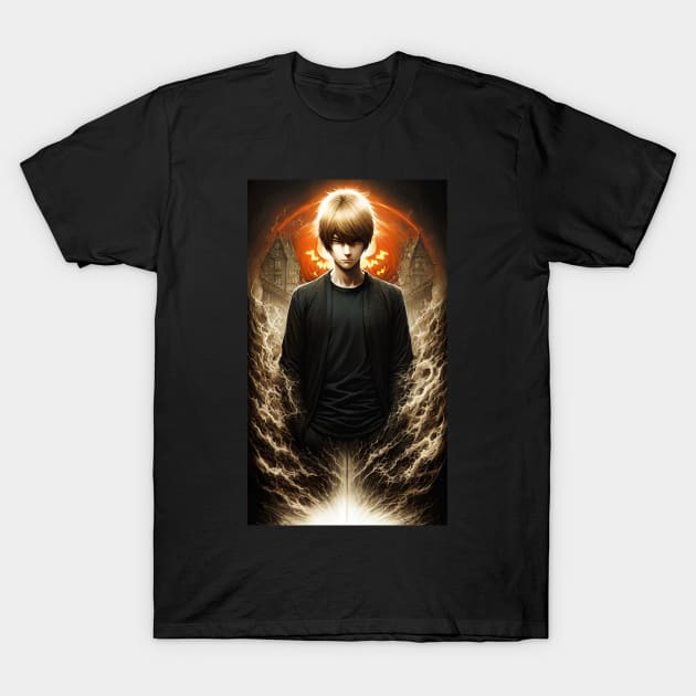 Light Yagami Looked At Him Seriously T-Shirt by SanTees